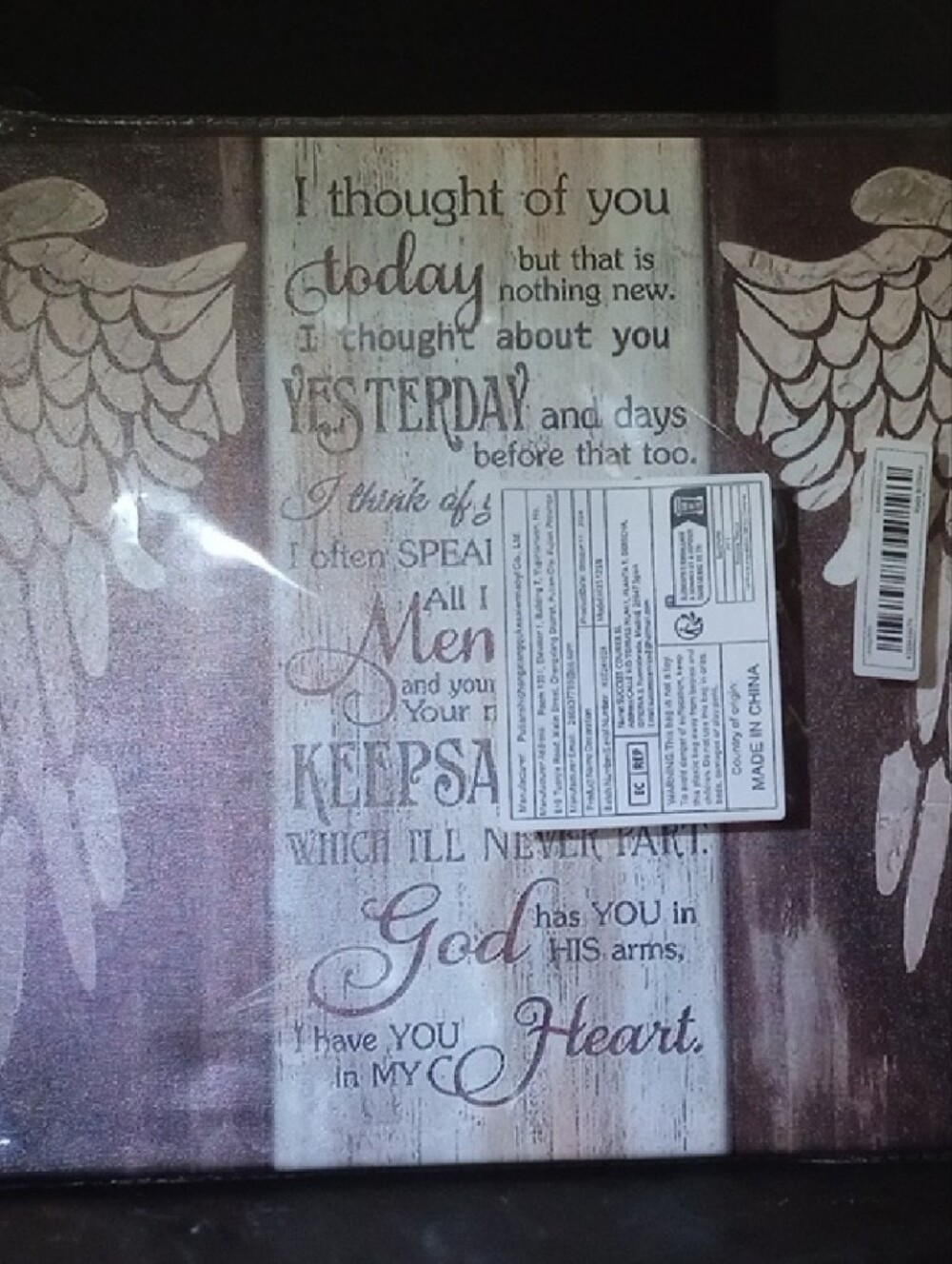 Winged Prayer Wall Art - Neutral Brown & Cream